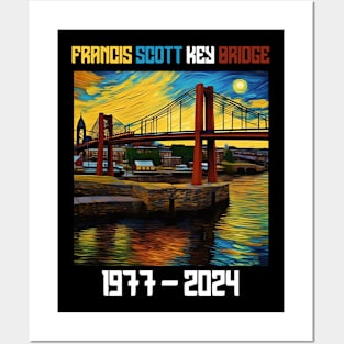 Francis Scott Key Bridge Baltimore Maryland Bridge Posters and Art